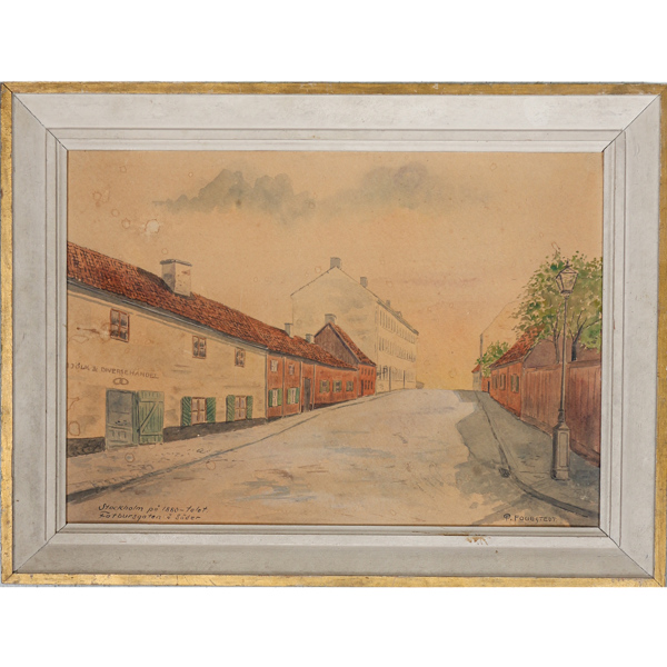 Tage Fougstedt, akvarell "Fatbursgatan", 