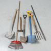 Trädgårdsverktyg, 7 delar, bla grep, spett, yxa mm