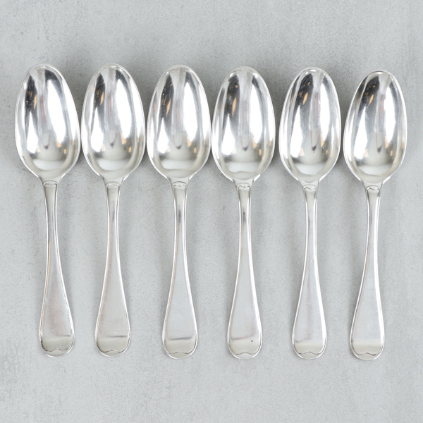 Matskedar, 6st, silver, Fredrik Petersson Ström, Stockholm år 1785