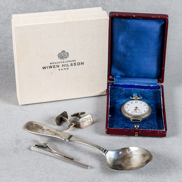 Silverföremål, 4 delar, Ask, Wiwen Nilsson