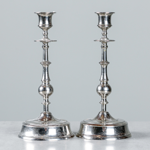 Ljustakar, 1 par, förnicklad mässing, nr 63, Carl Keisjer