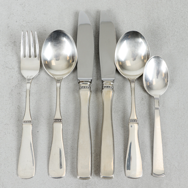 Bestick, 6 delar, "Uppsala", silver