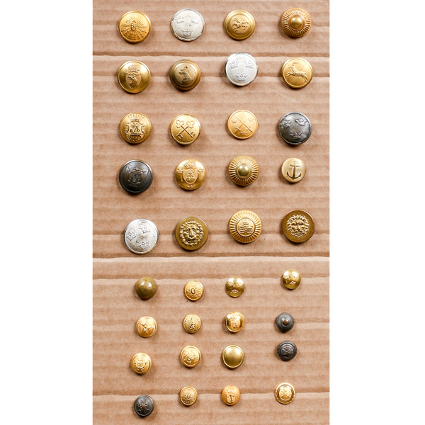 Uniformsknappar, mässing, 1800/1900-tal