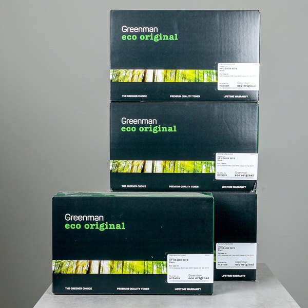 Toner, 4 st, för HP CE400X samt HP 507X, Greenman Eco Original