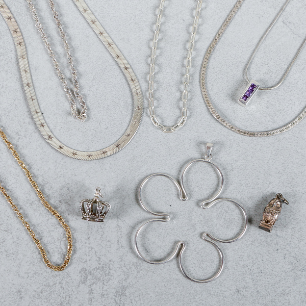 Smycken, 9 delar, Silver, 38g