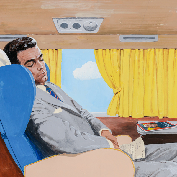 Gerd Miller, gouache på papp, signerad