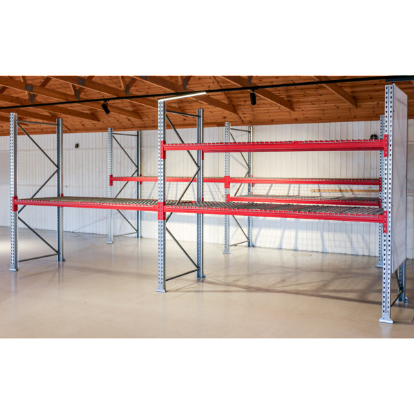 Lagerhyllor, 2 st a´ 3 sektioner, totalt 6 st hyllplan