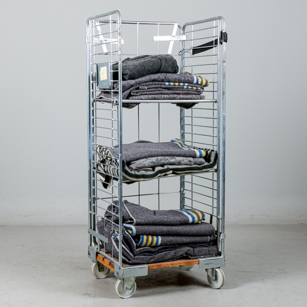 Lagervagn med flyttfiltar