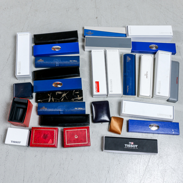 Klockaskar, stort parti, Certina, Tissot