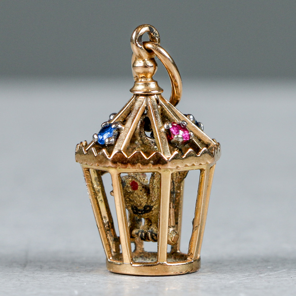 Hänge, Guld 18k, 4.5g, "Fågelbur"