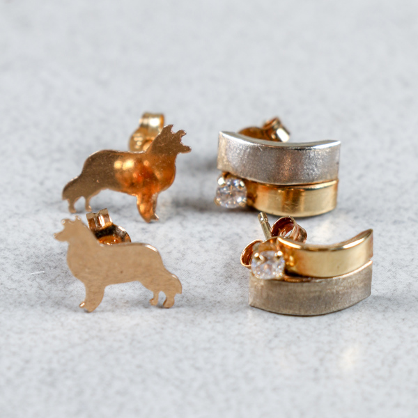 Örhängen, 2 par, Guld 18k, 1.6g