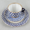 Kaffeservis, 28 delar, "Cobalt net", Lomonosov, Ryssland, 1900-talets andra hälft.