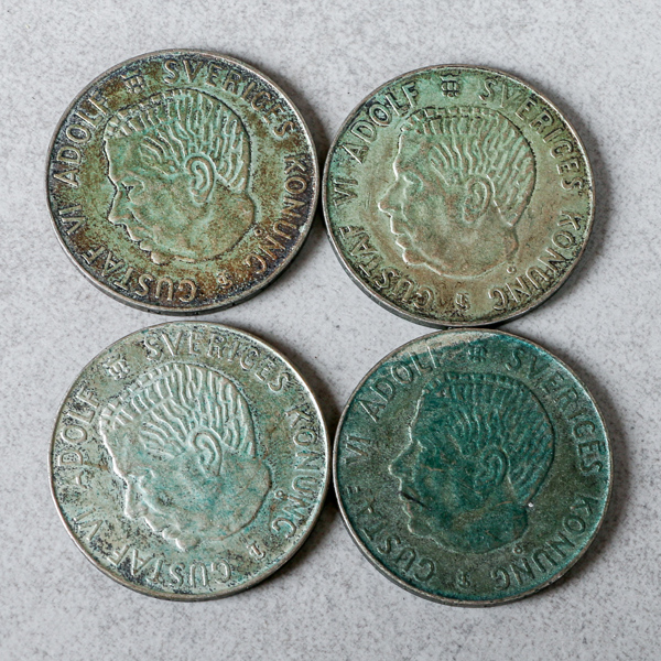 Mynt, 4 st, silver