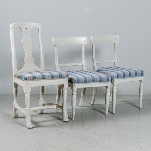 Stolar, 3 st, varav 1 sengustaviansk