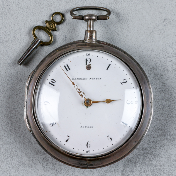 Spindelur, Eardley Norton, London, silver, 1700-tal, Ø62mm