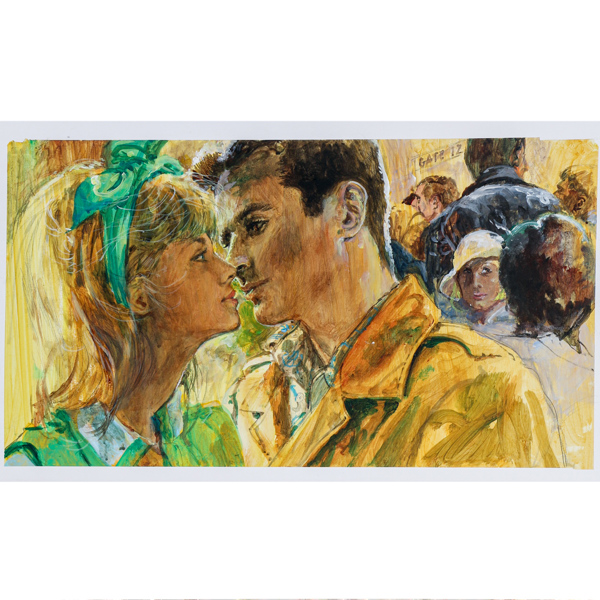 Gerd Miller, gouache på papp, osignerad