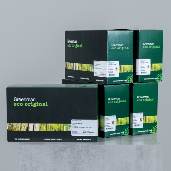 Toner, 5 kassetter, för HP CE401A och HP 507A, Greenman Eco Original
