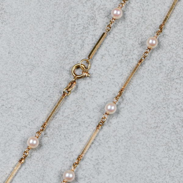 Halsband, Guld 18k och pärlor, 6.4g