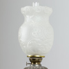 Fotogenlampa, majolika och metall, Rörstrand, 1800-talets slut