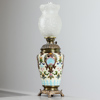 Fotogenlampa, majolika och metall, Rörstrand, 1800-talets slut