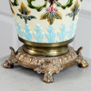 Fotogenlampa, majolika och metall, Rörstrand, 1800-talets slut