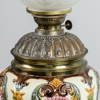 Fotogenlampa, majolika och metall, Rörstrand, 1800-talets slut