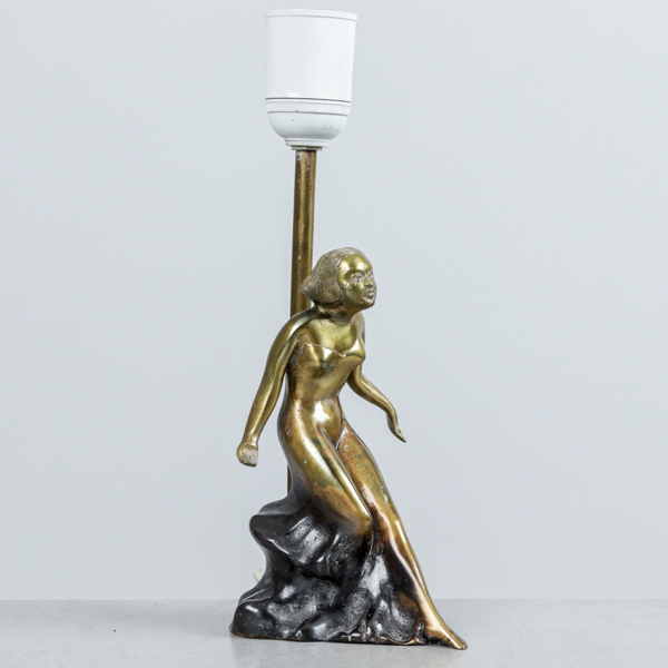 Bordslampa, mässing, 1900-talets mitt