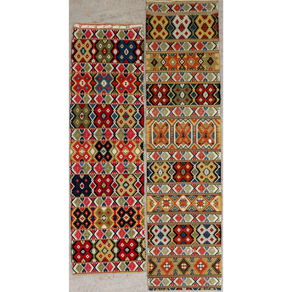 Vävnader, 2 st, allmoge, 1900-talets början