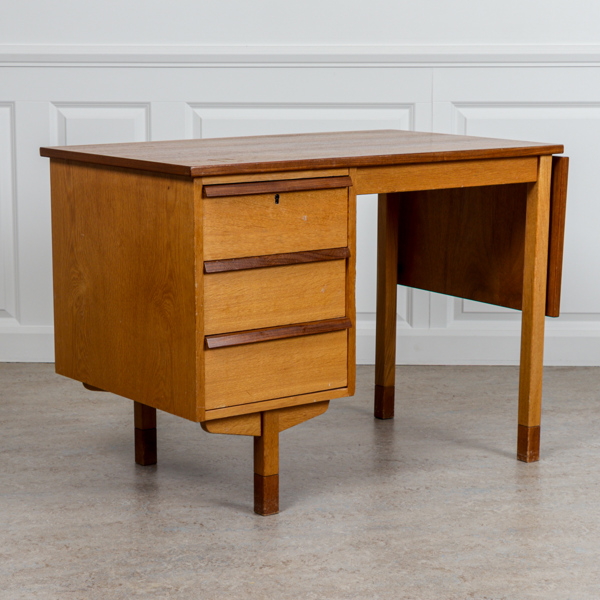 Skrivbord, teak, ek, 1950-tal