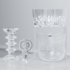 Ljusstake "Festivo", Iittala, skål Nuutajärvi, 5 slipade selterglas