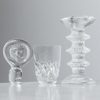 Ljusstake "Festivo", Iittala, skål Nuutajärvi, 5 slipade selterglas
