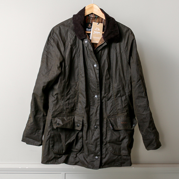 Jacka, Barbour "Beadnell wax jacket", dam strl 18/44, oanvänd