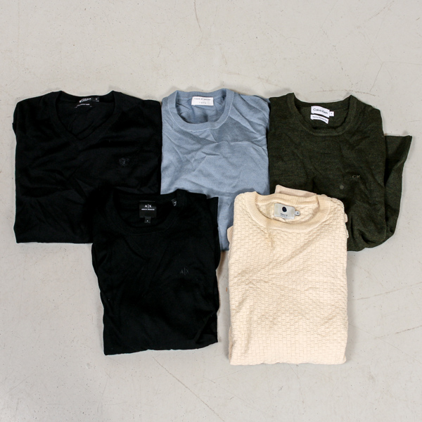 Tröjor, 5 st, bla Armani Exchange, Tiger, Calvin Klein, herr strl S