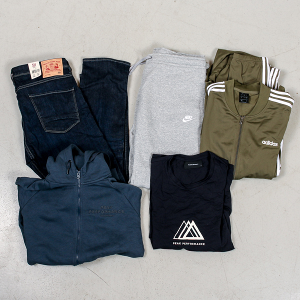 Herrkläder, 6 delar, bla Peak Performance, adidas