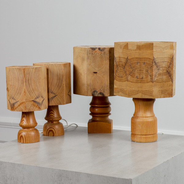 Bordslampor, 2+2, furu, 1960/70-tal
