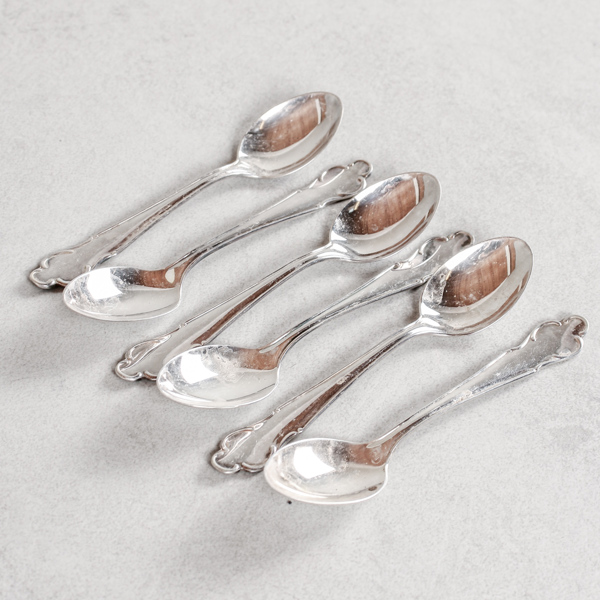 Kaffeskedar, 6st, silver, 68g