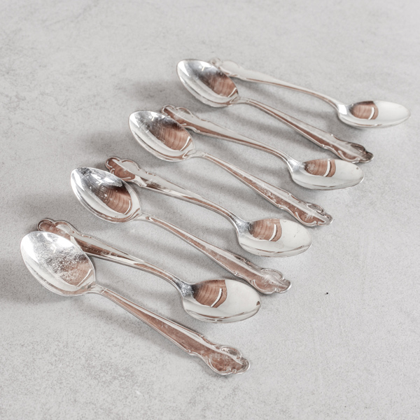 Teskedar, 8st, silver, 125g