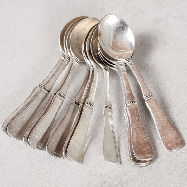 Kaffeskedar, 12st, silver, 152g