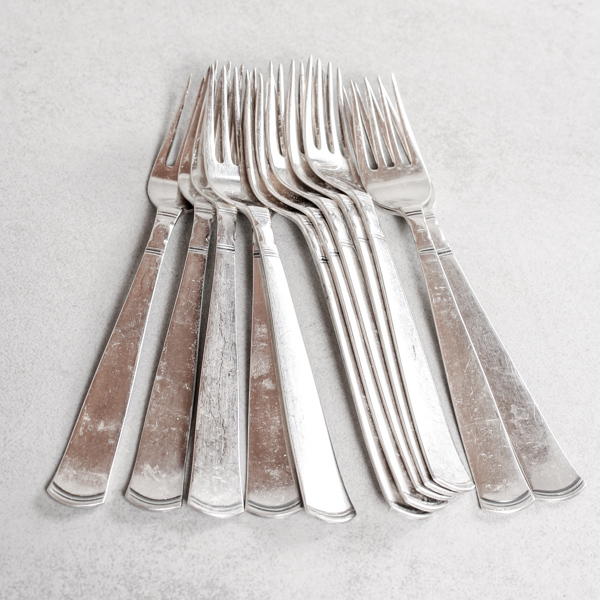 Desertgafflar, 12st, silver, 235g