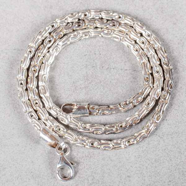 Halskedja, Kejsarlänk, silver, 41g