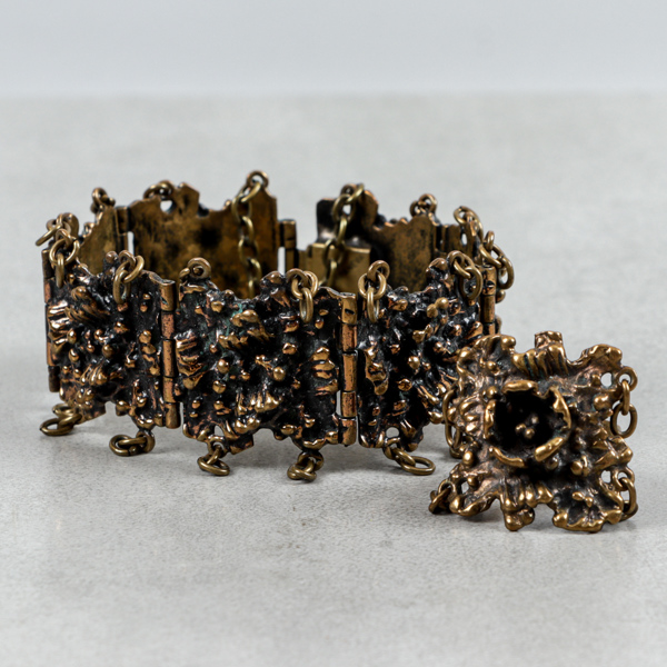 Armband och ring, Pentti Sarpaneva, Finland, Brons