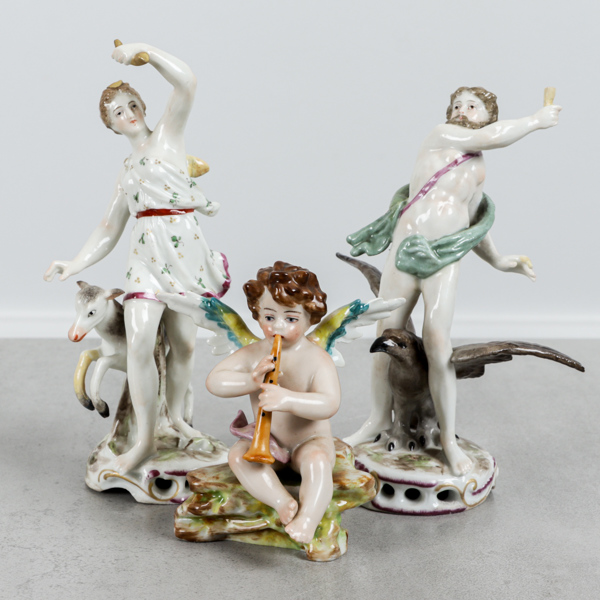 Figuriner, 3st, porslin, 1800-tal