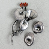 Brosch och örhängen, MIC, silver, 1940-tal