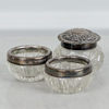 SALTKAR OCH SENAPSBURK, 3 delar, silver, kristall, Enlgand