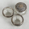 SALTKAR OCH SENAPSBURK, 3 delar, silver, kristall, Enlgand