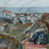 Lars Florén (1889-1979), olja på duk, "Byn vid Havet", signerad