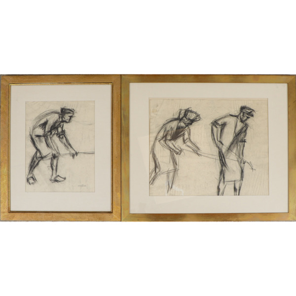 Carl Herman Wetterwik (1910-1949), kolteckningar, 2 st