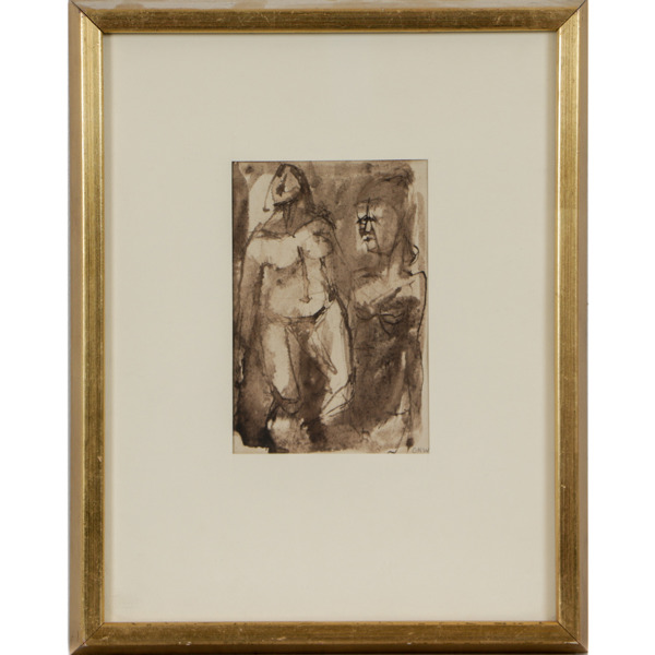 Carl Herman Wetterwik (1910-1949), tuschlavering, monogramsignering