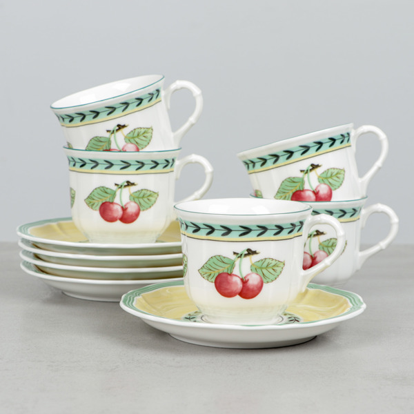 Kaffekoppar, "Frensch Gaeden Fleurence", Villeroy & Boch