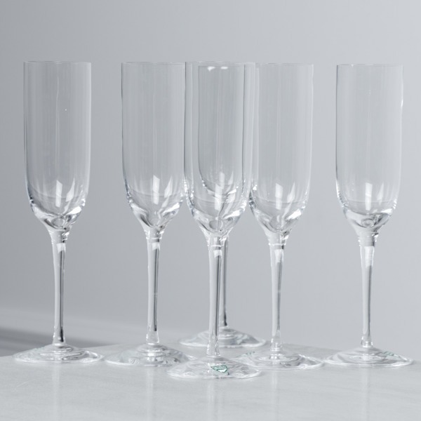Champagneglas, 6 st, kristall, Orrefors